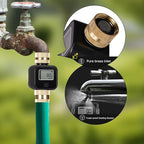 MOES Water Flow Meter with Brass Inlet Metal Thread, Measure Gallon/Liter Consumption and Flow Rate for RV Water Tank Filling, Outdoor Garden Hose Watering, Lawn Sprinkler and Nozzle Sprayer