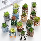 DIYOMR Cute Animals Planter, Mini Ceramic Cartoon Animal Shaped Succulent Flower Pot Indoor Air Plants Holder, Smooth Shiny Decorative Flower Cactus Planter - Plants Not Included (Hippo)