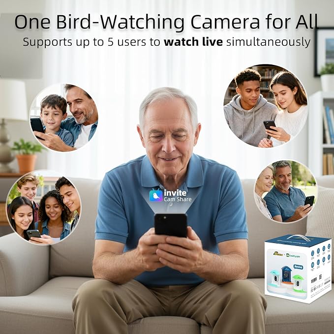 Smart Bird Feeder with 4MP HD Camera, Birdwatching Camera with Free AI Identify Birds & Solar Panel for Outdoors, Auto Video Capture & Instant Notifications,for Dad Granpa Birdlovers,Green