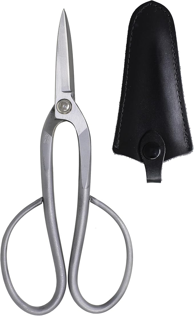KAKURI Ashinaga Bonsai Scissors Made in Japan 8.5", Japanese Stainless Steel Blade, Long Handle Bonsai Shears for Precision Pruning and Trimming