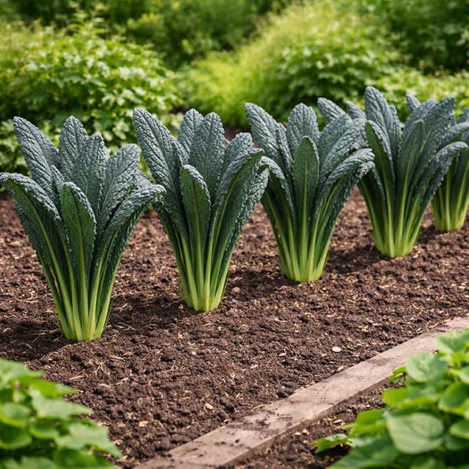 Black Tuscan Lacinato Kale Seeds – Dark Blue-Green Leaves with Upright Growth for Home Gardens, Raised Beds & Containers