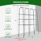 OTOSUNNY Garden Trellis for Climbing Plants Outdoor, 6 FT Tall Arch Tunnel, Metal A-Frame Plant Support with Trellis Netting Vegetable Fruit Flower, Cucumber Trellis for Garden Raised Bed