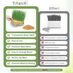 Hydroponic Cat Grass Grow Kit with 5 Pack Non GMO Wheat Seeds, Cat Grass for Indoor Cats, Organic Grass Growing Kit, Soil-Free Planter, Perfect for Beginners, Cats Gifts