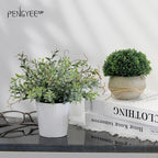 4 Pack Small Fake Plants in White Pulp Pot for Home Decor, Artificial Plants Indoor, Small Faux Plants Indoor for Bathroom Bedroom Kitchen Office Farmhouse Room Shelf Decor