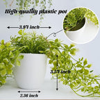 3 Packs Fake Hanging Plants with White Pots, 13" Artificial Hanging Plants for Wall Decor, Fake Plants Mandala Vine Indoor/Outdoor for Home Bathroom Bedroom Kitchen Office Room Decor