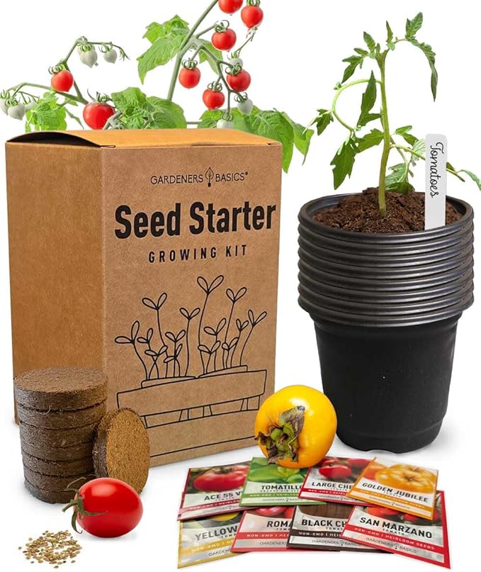 Tomato Growing Kit – Grow 8 Varieties of Delicious Tomatoes – Non-GMO Heirloom Seeds, Complete Indoor & Outdoor Tomato Seed Kit, Our Tomato kit is Perfect for Home Gardens & Fresh Cooking