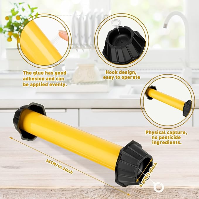 Qualirey Fly Traps for Indoor Outdoor Hanging Fruit Fly Stick Trap Sticky Mosquito for Home Insect 10 x 2.5 Inches(Yellow,4 Pcs)