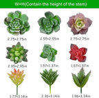 CCINEE 18PCS Artificial Succulent Plants,Mini Assorted Flocking Green Fake Unpotted Echeveria Realistic Agave Floral Faux Lotus for Landscape Garden Arrangement Office and Home Decor