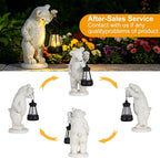 mocosa Solar Garden Statues Bear and LED Lights Birthday Gifts for Women Mom Grandma Solar Outdoor Cat Decor for Outside,Outdoor Solar Lights for Yard, Garden and Patio, Unique Gift for Women