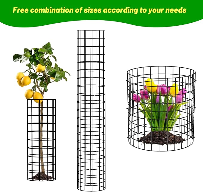 UNIFAMILY 15 Pcs Plant Protectors from Animals, 5 Packs Metal Plant Cage to Keep Animals Out, 16x 12 in Plant Protector from Rabbits, Chicken Wire Cages for Vegetables from Rabbits Squirrels Chickens