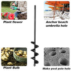 Auger Drill Bit for Planting Ruooson 1.9X14.5 in Garden AugerSpiral Easy Planter Rapid Planter Plant for 3/8" Hex Drive <1Pcs>. (1.9x14.5 in)