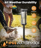 ALFIOT Solar Pathway Lights Outdoor, IP65 Waterproof Auto On/Off Solar Garden Lights Solar Powered Landscape Lighting for Yard Patio Walkway (Warm White, 4pack)