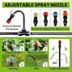 100FT Drip Irrigation Kit - 28 Adjustable 360° Nozzles & T-Connectors for Garden, Lawn & Plant Watering System