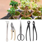 5 Piece Bonsai Tool Set, Carbon Steel Bonsai Scissors Rake Branch Cutter Pruning Shears Pliers Garden Tools