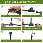 Automatic Drip Irrigation Kit - 50FT with Tool-Free Quick Connectors, 15 Copper Atomizing Nozzles & 360° Bendable Spray for Garden, Greenhouse, Lawn, Plants
