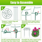 8 Pack Peony Cages and Supports, 11.5" Dx16 H Plant Supports for Outdoor Plants, Heavy Duty Metal Peony Support Cage Flower Support Rings, Plant Support Ring for Rose Tomato Hydrangea Strawberry