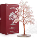 Hopeseed Rose Quartz Chakra Crystal Tree of Life Handmade Bonsai Healing Crystals Tree for Home, Desk, Living Room, Office Decor for Positive Energy, Good Luck Birthday Gift for Women, Mom, Men