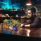 Plant Terrarium Propagation Stations Hydroponics Halloween Skull Planter Vase Skulls Decor with Wooden Stand Gift for Father