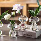 Mushroom Glass Planter, Plant Propagation Station, Cute Mushroom Vase, Clear Glass Terrarium Jar Propagation Vase for Indoor Plants Home Decor, Gifts for Plant Lovers (4)