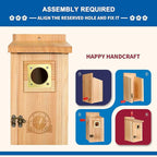 SISTERBIRD Bird Houses for Outside Clearance with Copper Guard, Cedar Bird House Outdoor, Bluebird Finch Swallow Wren Chickadee