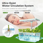Ahopegarden Indoor Garden Hydroponics Growing System: 10 Pods Plant Germination Kit Herb Vegetable Growth Lamp Countertop with LED Grow Light - Hydrophonic Planter Grower Harvest Lettuce