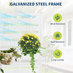 Metal Raised Garden Bed with Trellis & Privacy Screen, 70.1"x45"x15" Galvanized Metal Planter Box with Drainage Holes for Patio Balcony Outdoor Climbing Plants Flowers Vegetable, White