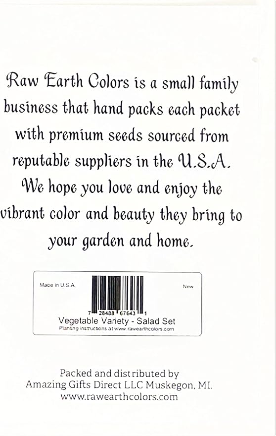 Vegetable Seeds for Planting Vegetables - Variety Salad Pack - Romaine Lettuce - Cherry Tomato - Cucumber - Bell Pepper!