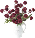 Floroom 6pcs Burgundy Faux Silk Mums Artificial Flowers, Bulk Fake Small Mini Chrysanthemums with Stems for DIY Wedding Centerpieces Floral Arrangements Vase Fillers Home Decorations