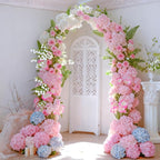 65Pcs Pink Hydrangea Artificial Flowers Bulk，Realistic Silk Fake Flowers with Stems，Faux Hydrangea Flowers for Wedding Home Decor Centerpieces Living Room Garden Party Baby Shower Decoration