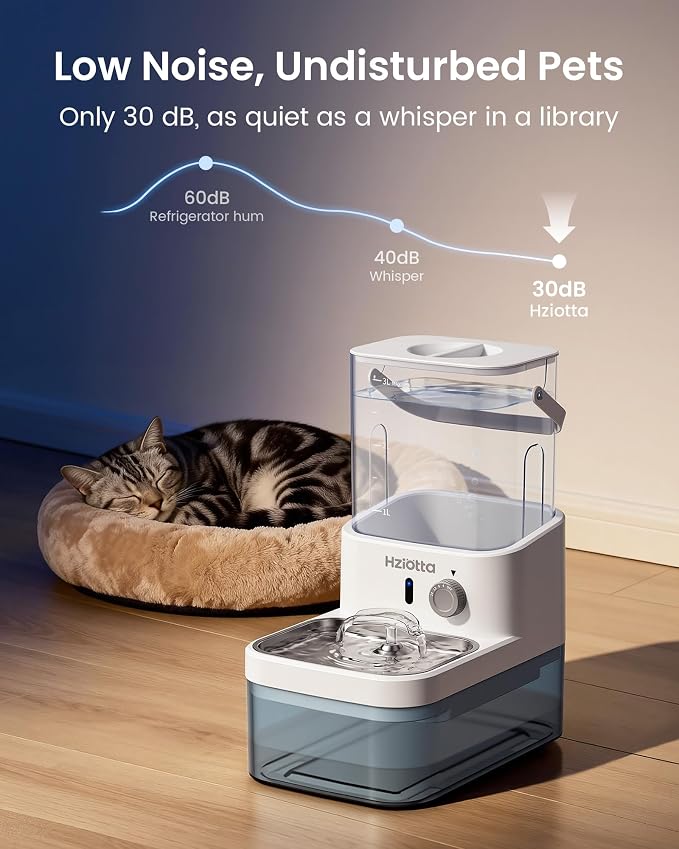 Wastewater Separation Cat Water Fountain – No Filter/Pump, Wireless | Stainless steel, indoor/outdoor pet use, save 56$/year, radar sense, 3L+2.7L dual tanks, 4000mAH battery, 30dB, time setting