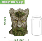 vomiceak Face Planter - Unique Old Man Tree Face Planters for Outdoor Indoor Plants with Drainage Hole, Funny Plant Pots for Succulents - Creative Flower Pots as Gifts for Women and Men (Green Man)