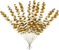 PASYOU Artificial Plants for Christmas Decor, Fake Gold Eucalyptus Plastic Grass Pick Shrubs Leaves Indoor Outdoor Home Garden Party Hotel Wedding Event Faux Table Decoration - 20 Inch Golden 10 Pack