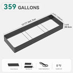 DWVO 2pcs 12 x 4 x 1 FT Raised Garden Bed Kit, Outdoor Galvanized Flower Bed with Safety Rubber and Gloves, Large Metal Planter Box for Vegetables, Flowers, Herbs, Fruits, Black
