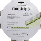 Raindrip R280DT Drip-A-Long™ 1/4 in. Dripline Kit includes 50 feet of 1/4-Inch Dripline preassembled with 1/2 GPH drippers, 5 Barbed Tees, 5 Barbed Elbows, 5 Barbed Couplings, 5 End Plugs