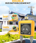 RAINPOINT WiFi Water Timer with Brass Inlet, 2 Outlets Sprinkler Timer,Automatic Irrigation System Controller, APP & Voice Control, Irrigation by Weather/Quantity/Soil Moisture