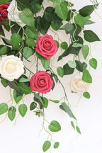 Floroom Artificial Flowers 50pcs Real Looking Champagne Foam Fake Roses with Stems for DIY Wedding Bouquets Bridal Shower Centerpieces Floral Arrangements Party Tables Home Decorations