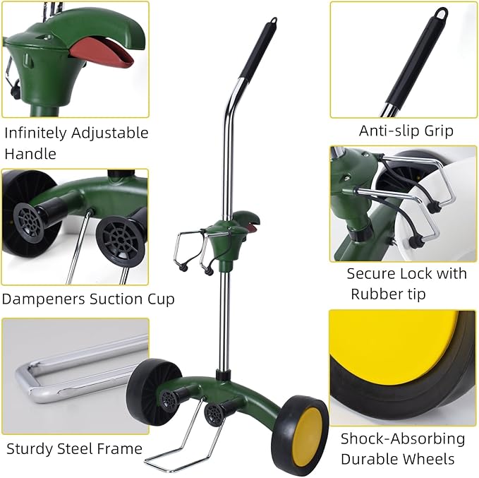 Plant Caddy Plant Dolly with Wheels Heavy Duty,Adjustable Grabbing Arm Plant Rollers for Outdoor Plants,Fits Pots from 8" to 30" High & Max 165 Lbs Weight Capacity