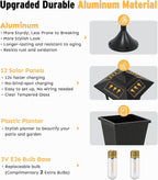3-Head Solar Lamp Post with Planter, 74" Solar Light Flower Pot Lamp Post, 60Lm Waterproof Solar Light Poles for Outside, Garden, Patio, Yard, Driveway, Replaceable Bulb, Warm White (3000K)