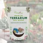 Creations by Nathalie Natural Terrarium Growing Medium Well-Draining Mix for Succulents, Cactus & Aloe, Untreated Pine Bark, Canadian Peat & Coarse Sand
