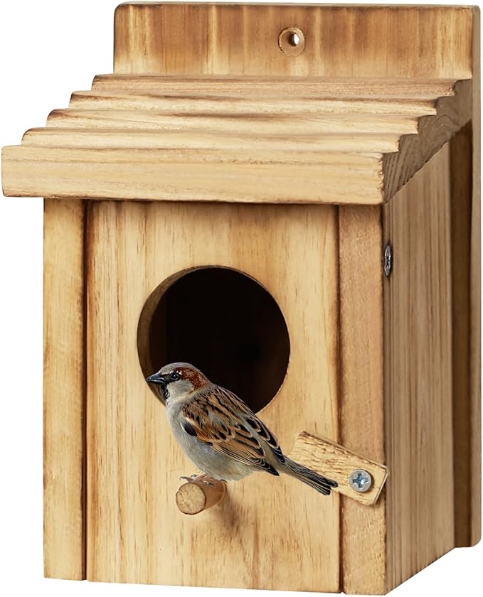 Small Bird House for Hummingbirds,Bird Houses for Outside,Humming Bird Houses for Outside,Outdoor Bird Box,Birdhouse,Bluebird House,Wooden Birdhouse with perches