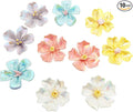 10 PCS 3D Flower Ceramic Tiles,1.6" Handmade Procelain Ceramic Flowers for Artwork,Fish Tank,Vases,Living Room, Dining Table,Office, Home Floral Decor (Single-Flowered Iridescent Mix Color)