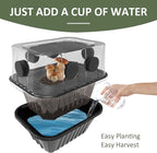 YANWEN Mushroom Growing Kit, Monotub Stackable Grow Box, Fruiting Chamber with FAE Filters, Indoor Use, 12.6 x 12.6 x 6.3 inches, Clear and Black