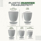 Utopia Home - Plant Pots Indoor with Drainage - 7/6.6/6/5.3/4.8 Inches Home Decor Flower Pots - Pack of 10 Plastic Planters for Indoor Plants, Cactus, Succulents Pot - Grey
