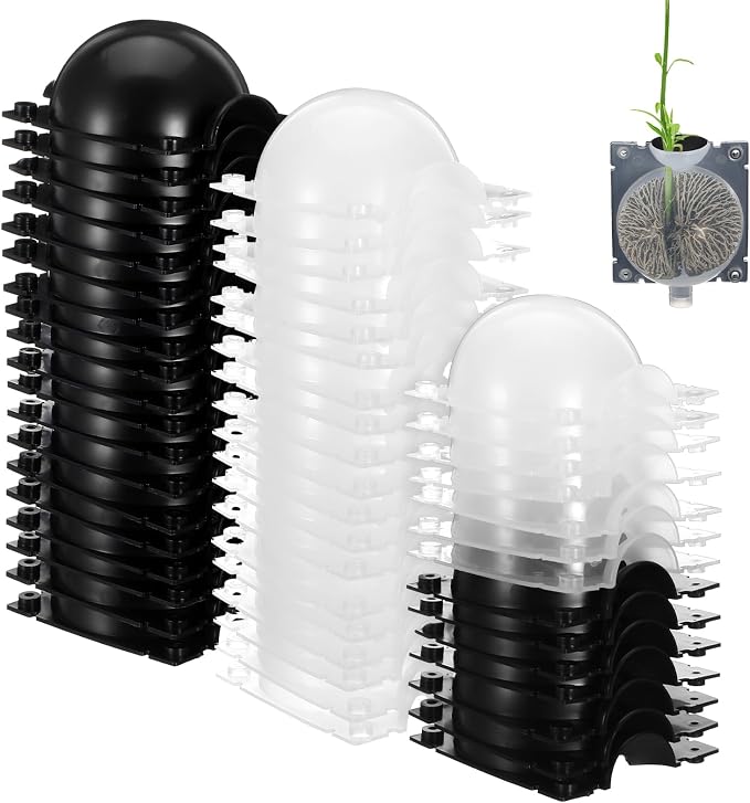 30 Pcs Air Layering Propagation Kit Reusable Half Black Half Transparent Grafting Ball Air Layering Pods Propagation Box Plant Rooting Grafting Box for Plants, Medium