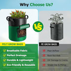 6 Pack Potato Grow Bags with Flap, 20 Gallon Grow Bags for Growing Potatoes, Colorful Durable Fabric Garden Planter Pots with Harvest Window for Tomatoes Vegetables Fruit Flowers Herbs