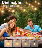 Tenmiro 60FT Outdoor String Lights, Waterproof 16+1 Edison Shatterproof Bulbs Led Outside Patio Lights for Porch Deck Garden Backyard Balcony Wedding Party Decor