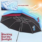 48.6" Double Canopy Beach Umbrella with Clamp, UPF50+ Beach Chair Umbrella with clip, 360°Adjustable Portable Outdoor Wheelchair, Patio, Golf Carts,Camping(Wine Red/Black)