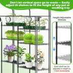 Abimars Walk-in Greenhouse with Height-Adjustable Shelves, Heavy Duty Green House for Outdoors/Indoors, Heavy-Duty Steel Frame & Thickened PVC Cover, 82"x57"x55.5", Black