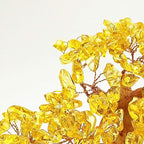 Colorsheng Feng Shui Quartz Crystal Money Tree Bonsai Style Decoration for Luck and Wealth (Yellow)
