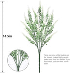 PASYOU Artificial Lavender Flowers, Plastic Plants Fake Simulation Flower Wedding Indoor Outdoor Bridal Bouquet Home Garden Balcony Patio Planter Filler DIY Arrangement Decoration - White 6 Pcs